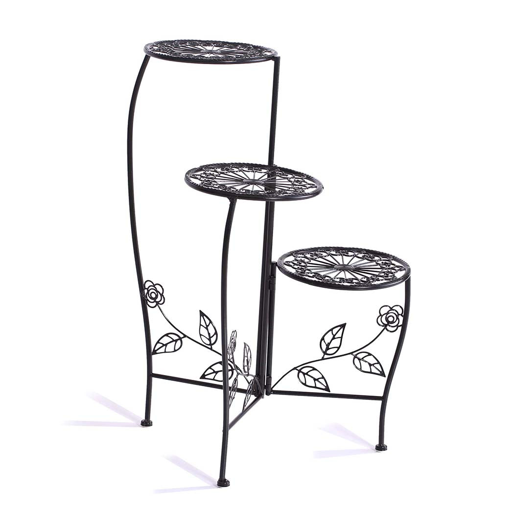 Plant Stand Outdoor Indoor Flower Pots Black-1954802661400383488