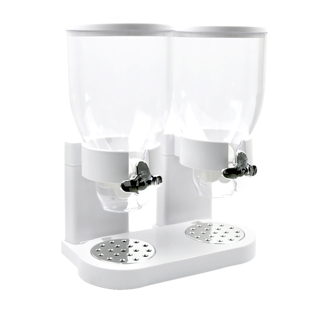 TOQUE Double Cereal Dispenser Dry Food White-1954802892246487041