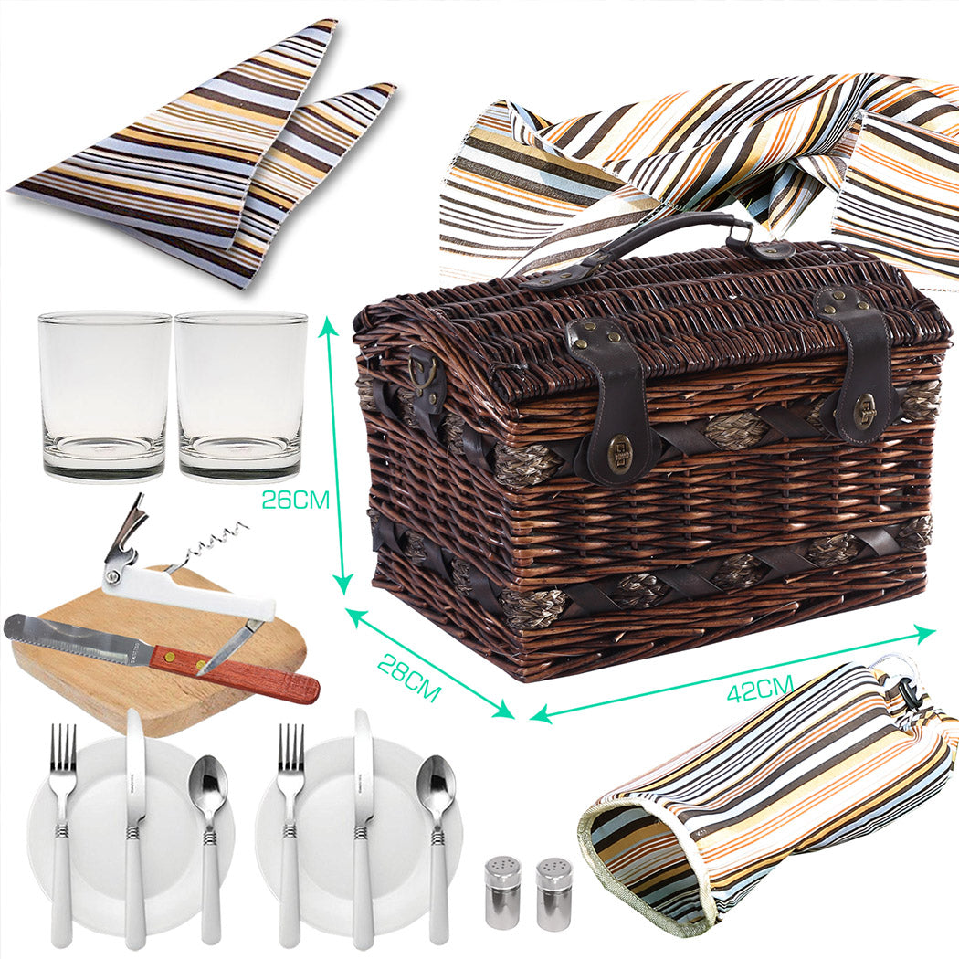 2 Person Picnic Basket Willow Baskets-1919892909658869762