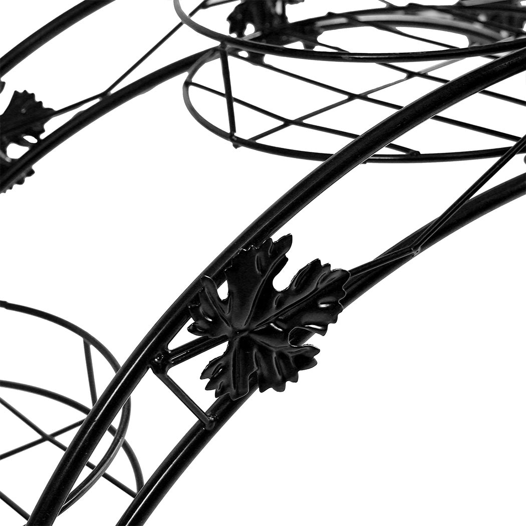 Levede Plant Stand Outdoor Indoor Metal Black-1954802339135229955