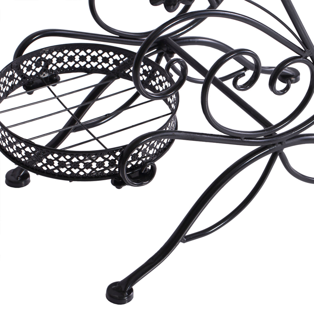 Levede Plant Stand Outdoor Indoor Metal Black-1954802660523773955