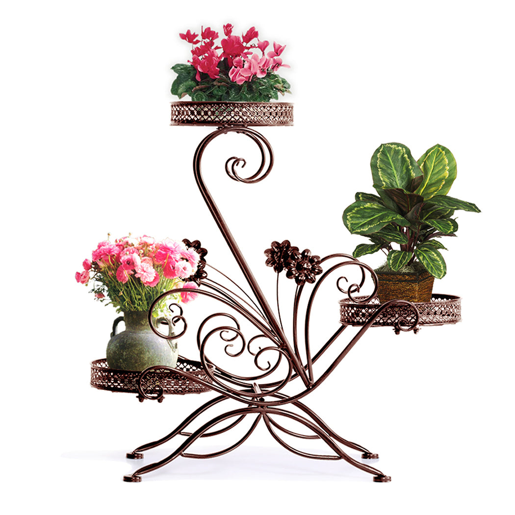 Levede Plant Stand Outdoor Indoor Metal Bronze-1910112335981318150