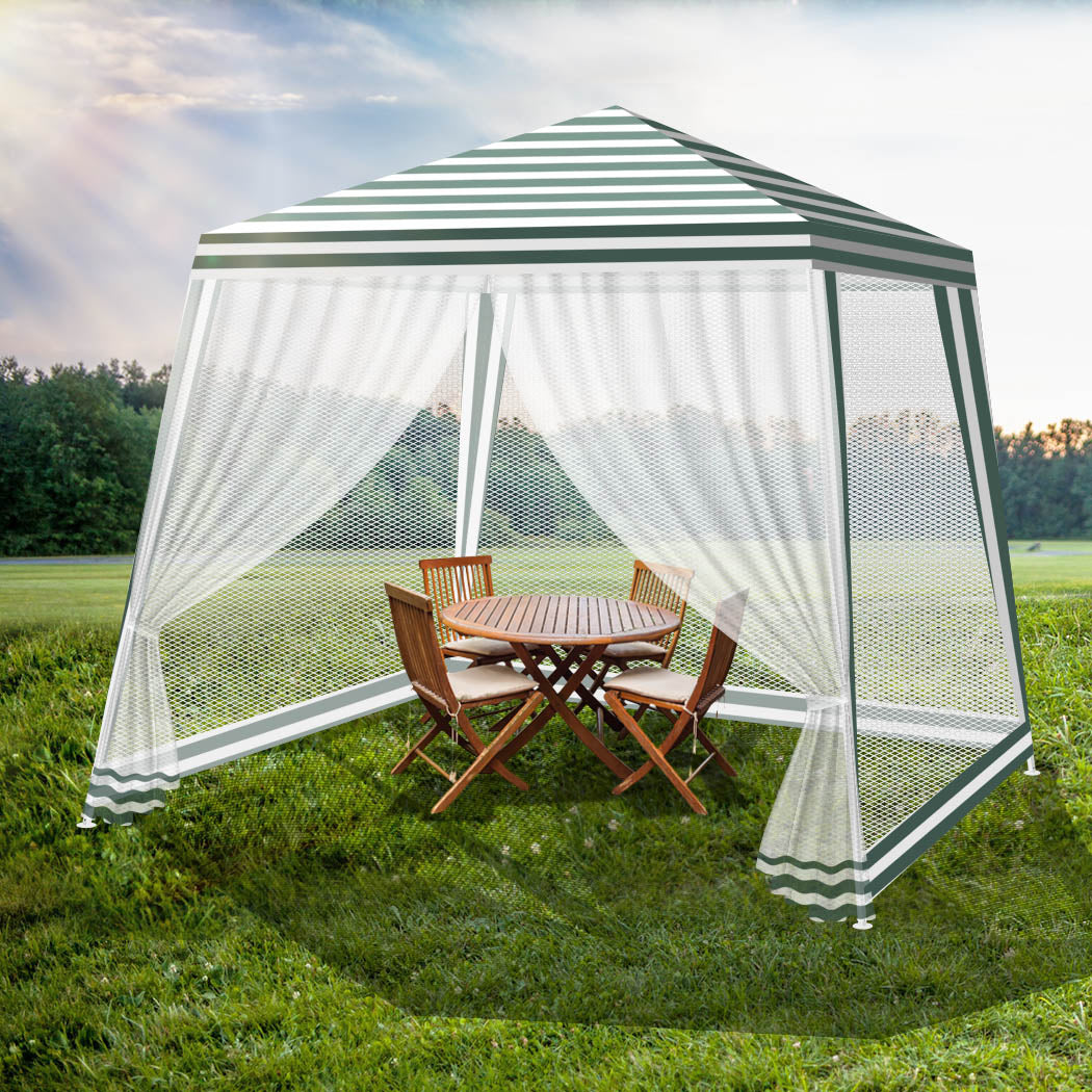 Mountview Gazebo Marquee 3x3m Mesh Side-1910112594954424327