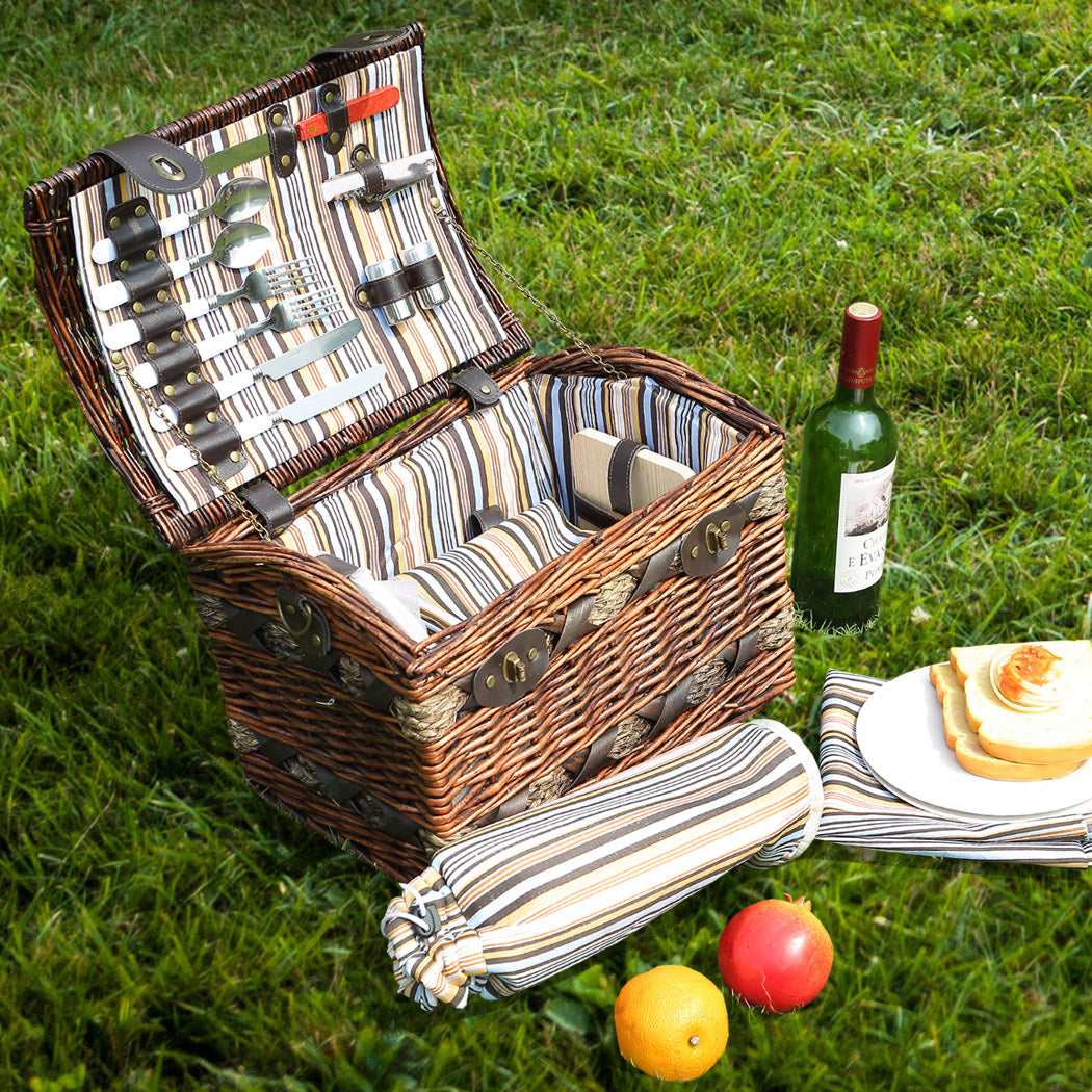 2 Person Picnic Basket Willow Baskets-1919892909658869767