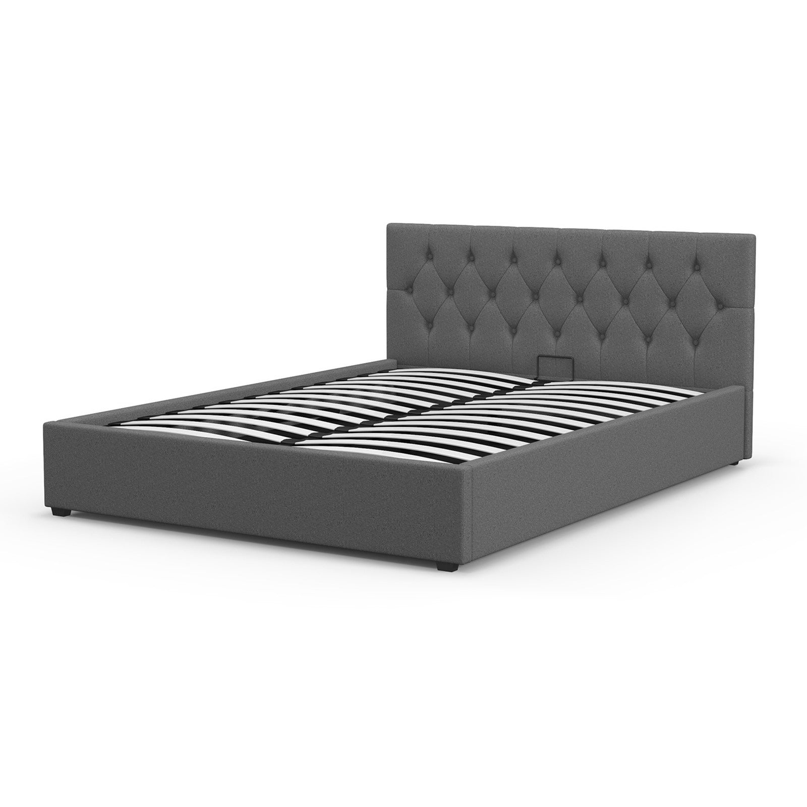 Milano Capri Luxury Gas Lift Bed With Headboard (Model 3) - Grey No.28 - Double-1951134894369411072