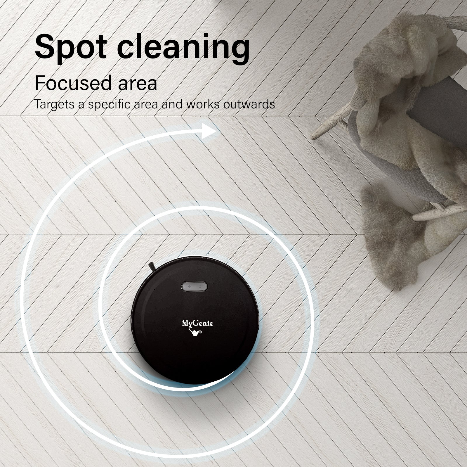 MyGenie Smart Robotic Vacuum Cleaner - Black-1951134808654614533