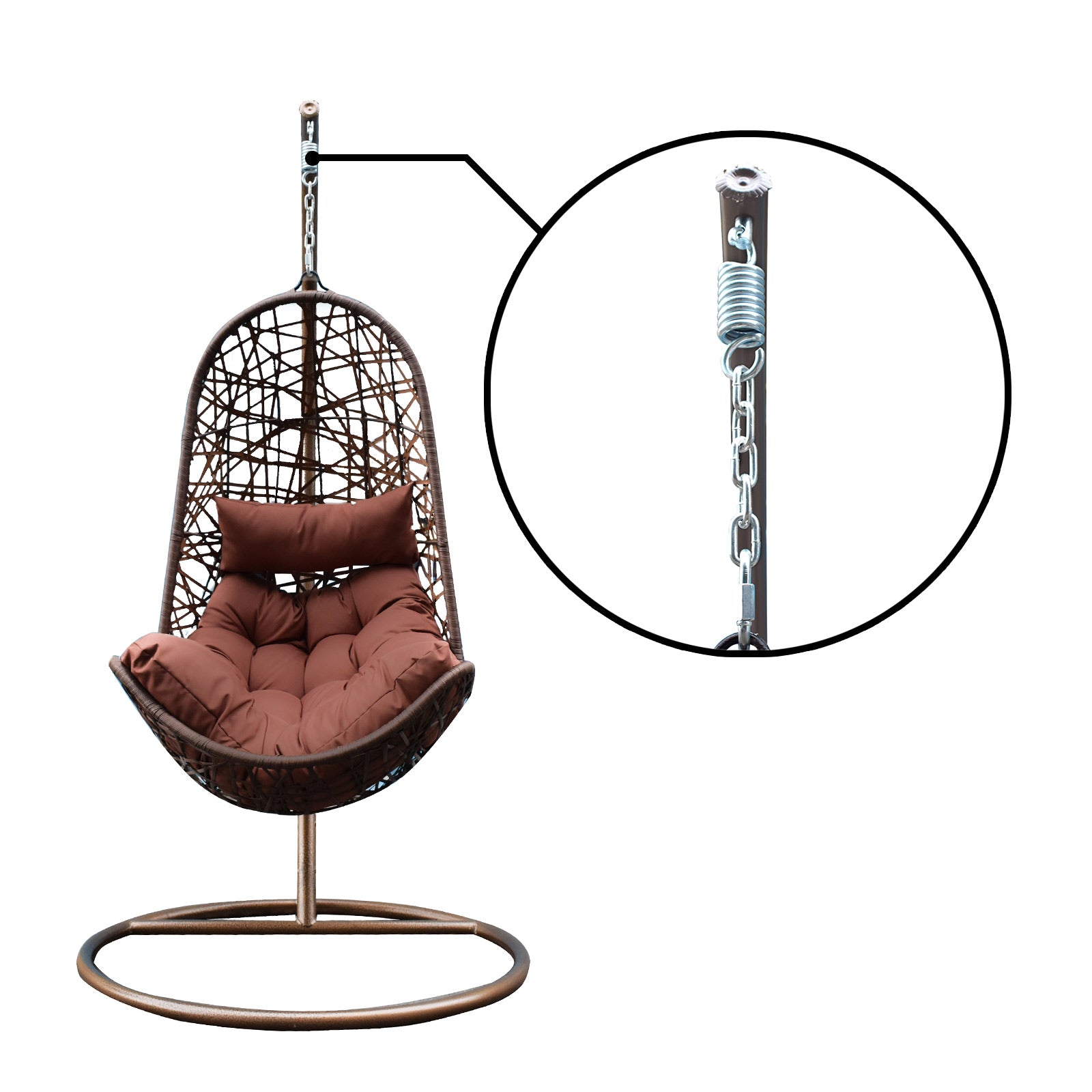 Arcadia Furniture Egg Chair - Brown and Coffee-1951134907065569287