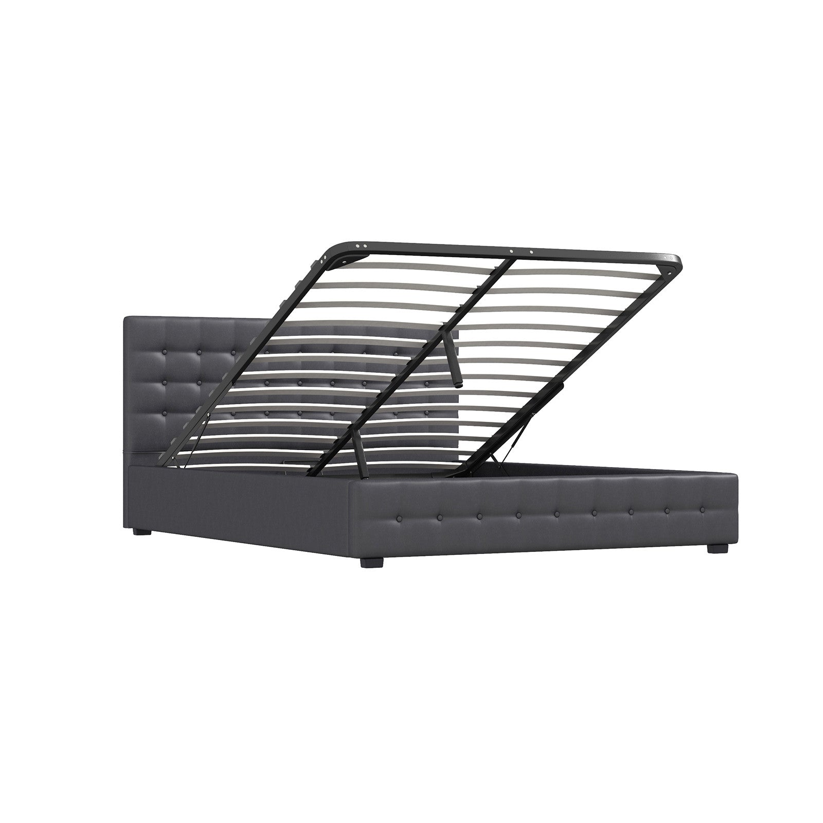 Milano Decor Eden Gas Lift Bed - Dark Grey - Single-1951134897183789061