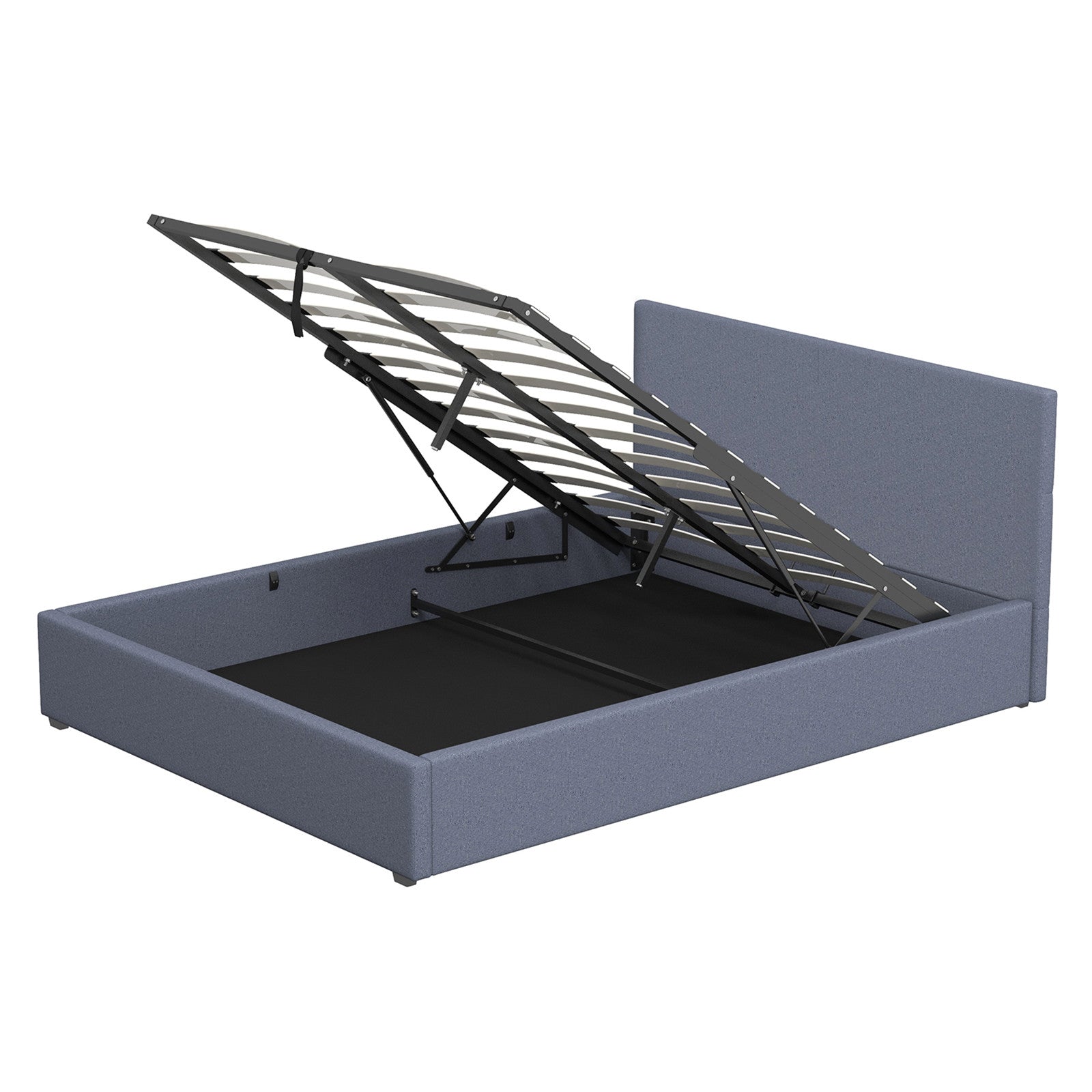 Milano Luxury Gas Lift Bed with Headboard (Model 1) - Charcoal No.35 - Queen-1951134898458857472