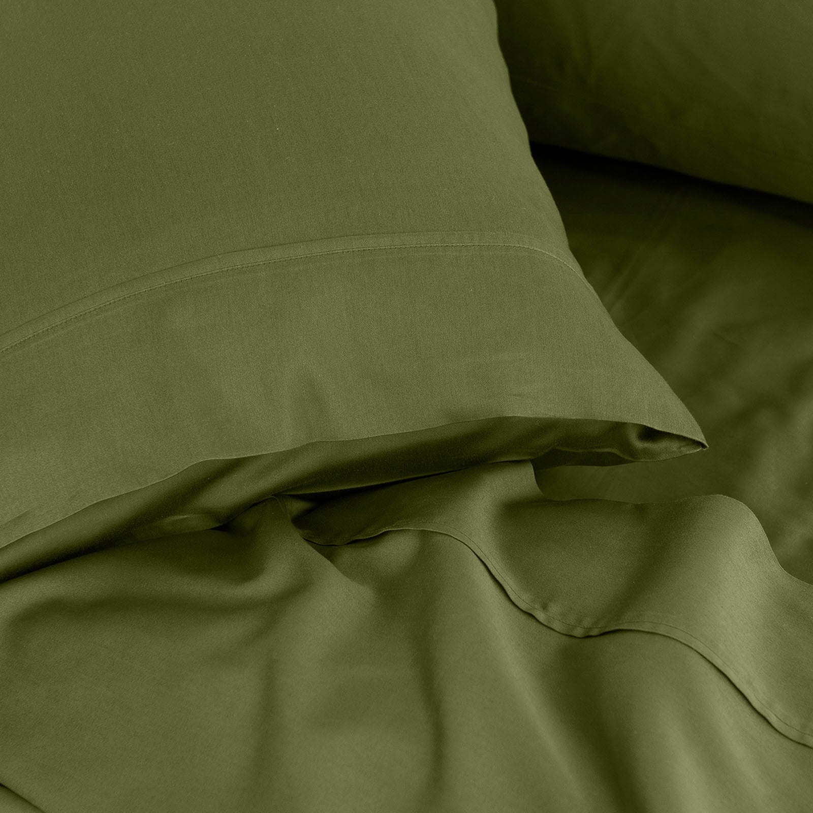 Royal Comfort - Balmain 1000TC Bamboo cotton Sheet Sets (Queen) - Olive-1951134877722218501