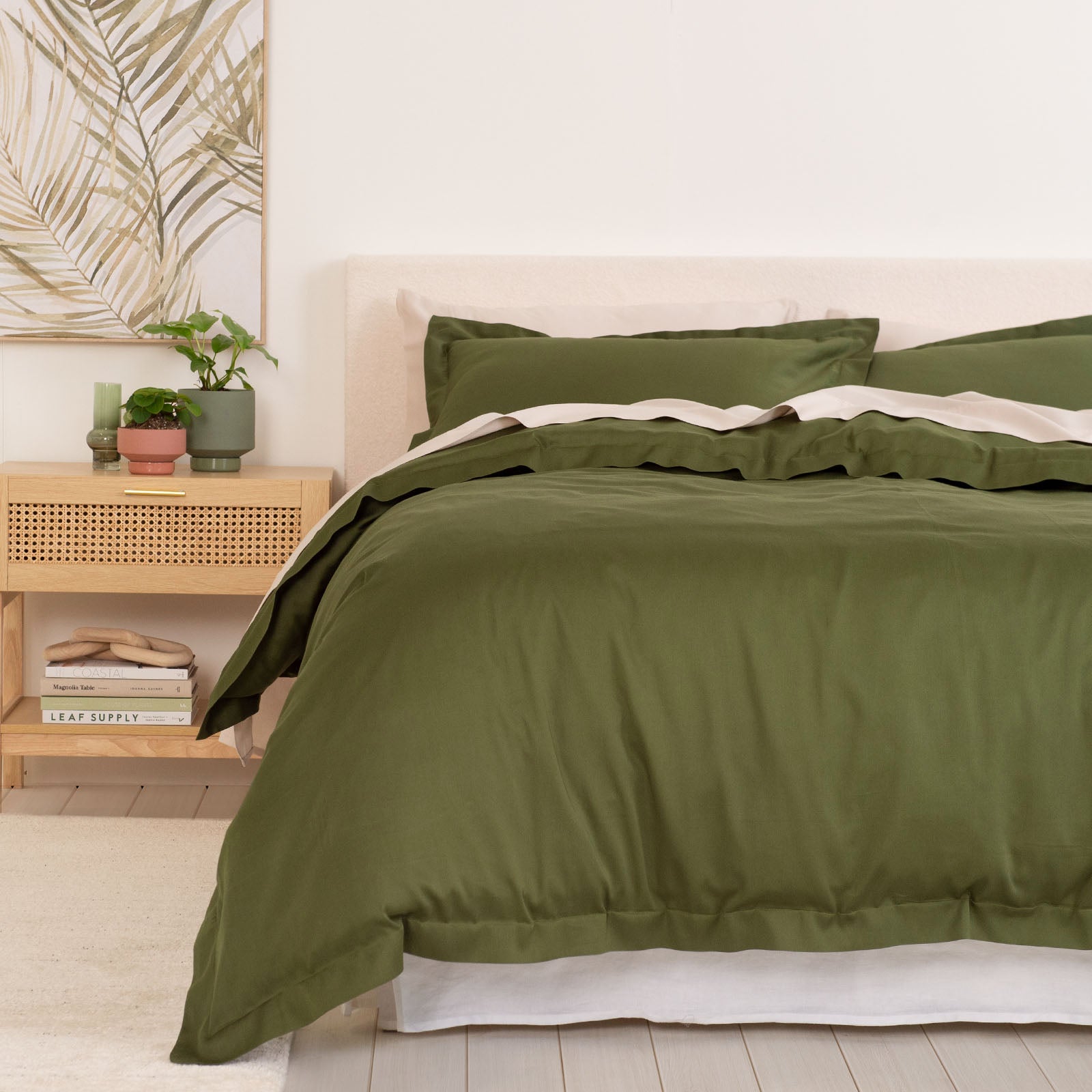 Royal Comfort - Balmain 1000TC Bamboo cotton Quilt Cover Sets (King) - Olive-1951134830389497856