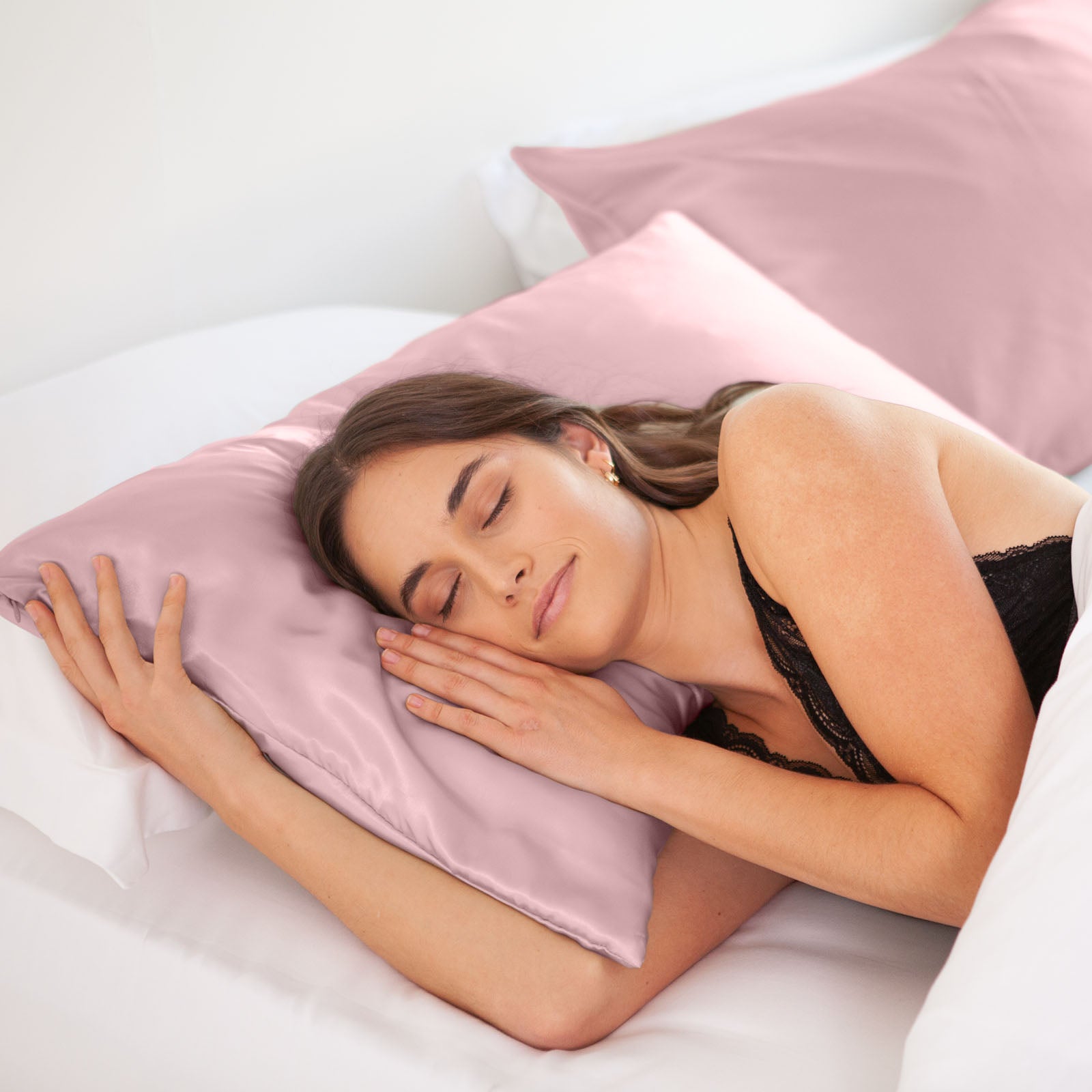 SILK PILLOW CASE TWIN PACK - SIZE: 51X76CM? - Lilac-1951134814916710402