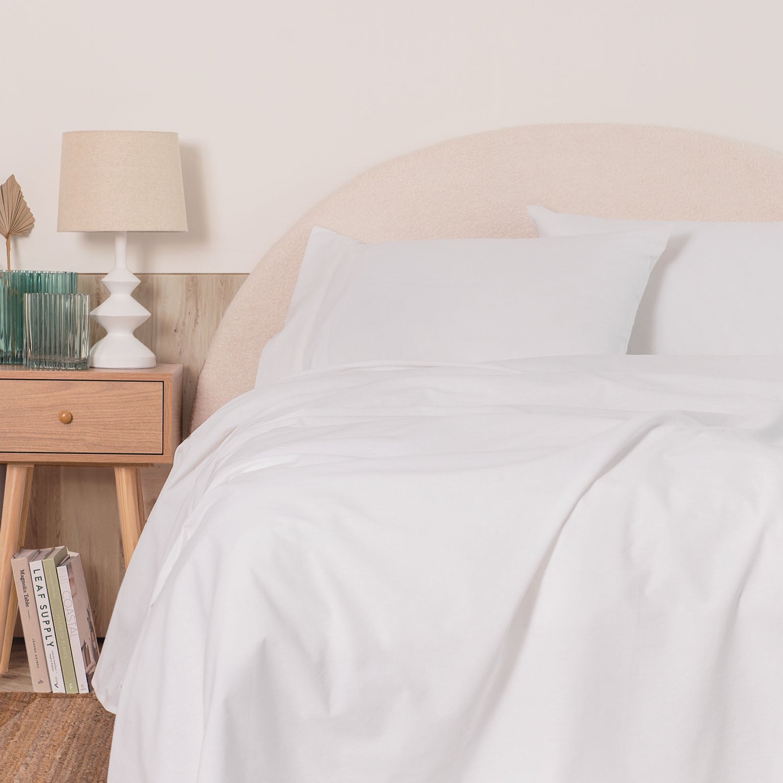 Royal Comfort Vintage Washed 100 % Cotton Sheet Set Single - White-1951134886622531585