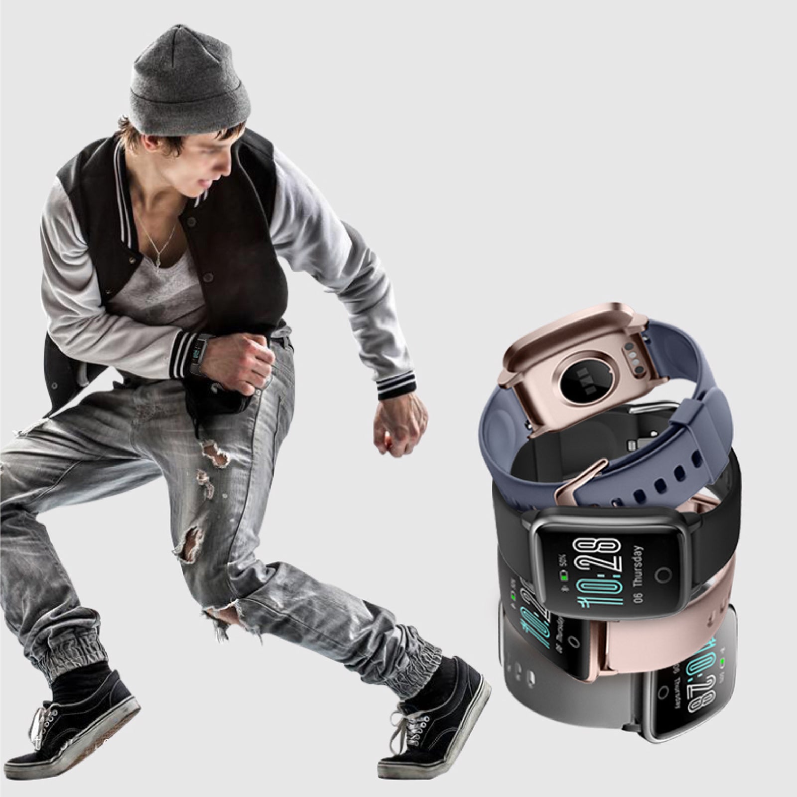 FitSmart Smart Watch Bluetooth Heart Rate Monitor Waterproof LCD Touch Screen-1951134907627606023