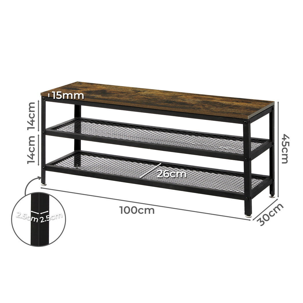 Levede 3-Tier Shoe Rack Bench 100cm-1954802690089422850