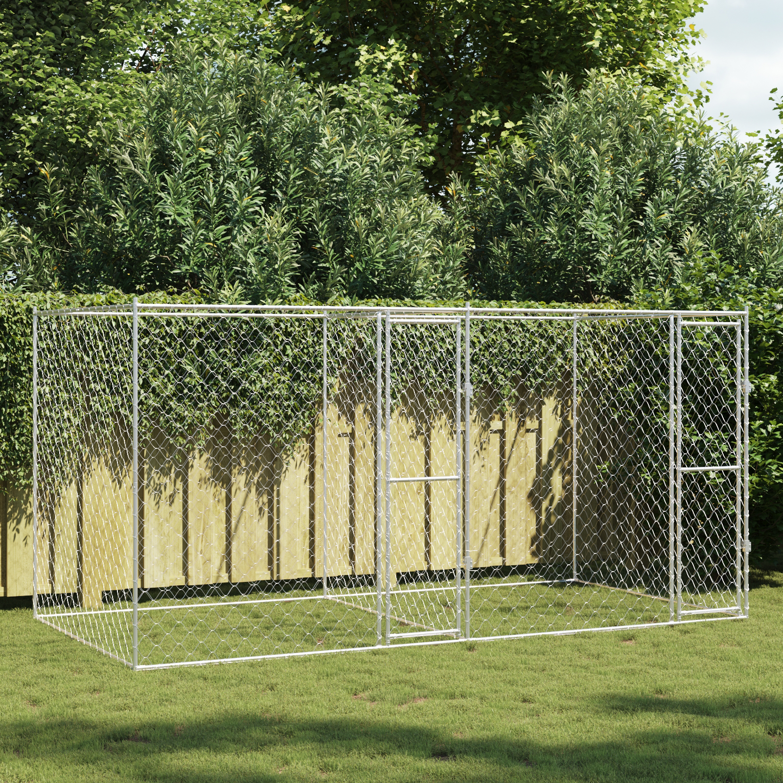 Dog Cage Silver 400 x 200 x 200 cm Galvanised Steel