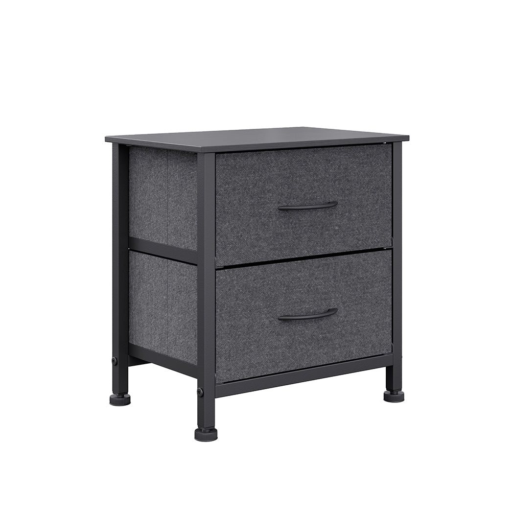 Levede Storage Cabinet Chest of 2 Drawers Dark Grey-1954802984013664256