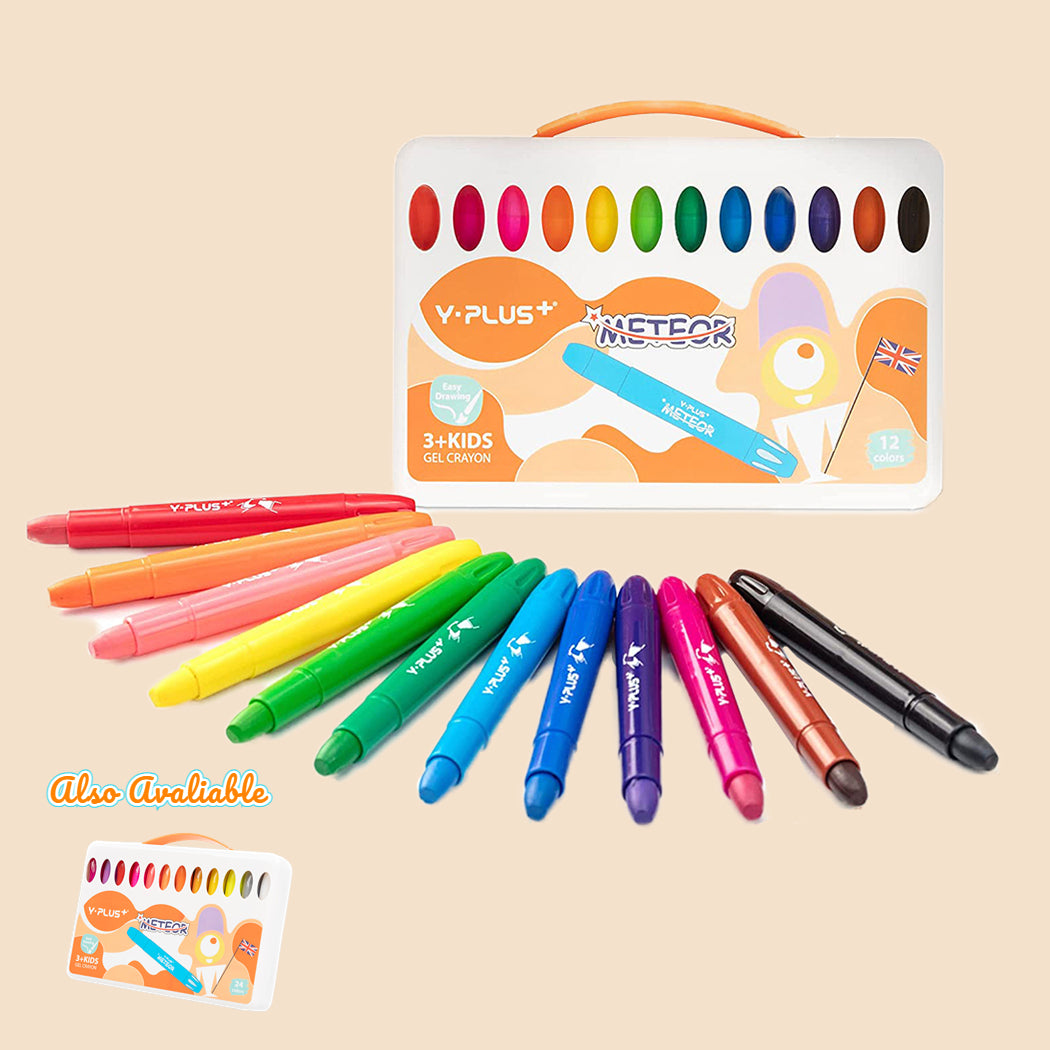 YPLUS METEOR Silky Gel Crayon Set 12 colours-1910112455640616961