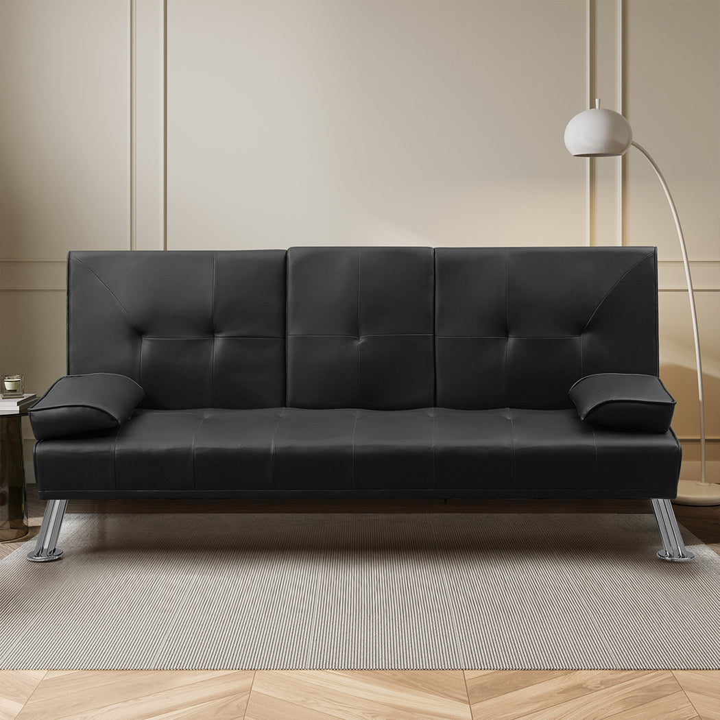 Levede Sofa Bed Adjustable Recliner Black-1954803010626523142