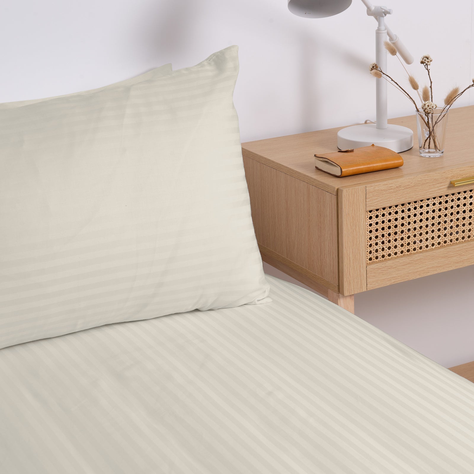 KENSINGTON 1200TC COTTON SHEET SET IN STRIPE-QUEEN - SAND-1951134850446659588