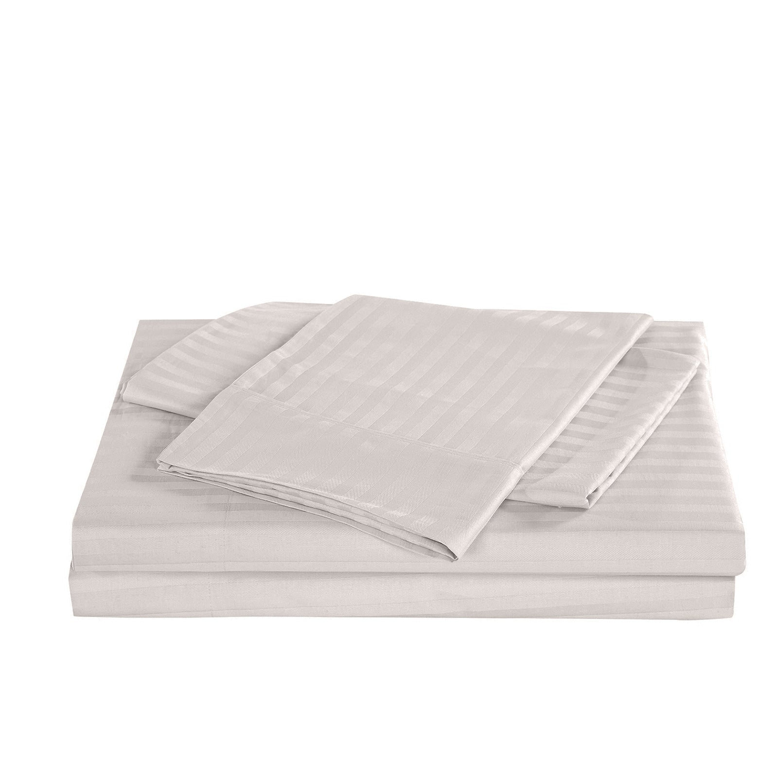 KENSINGTON 1200TC COTTON SHEET SET IN STRIPE-QUEEN - SILVER (GREY)-1951134850631208964
