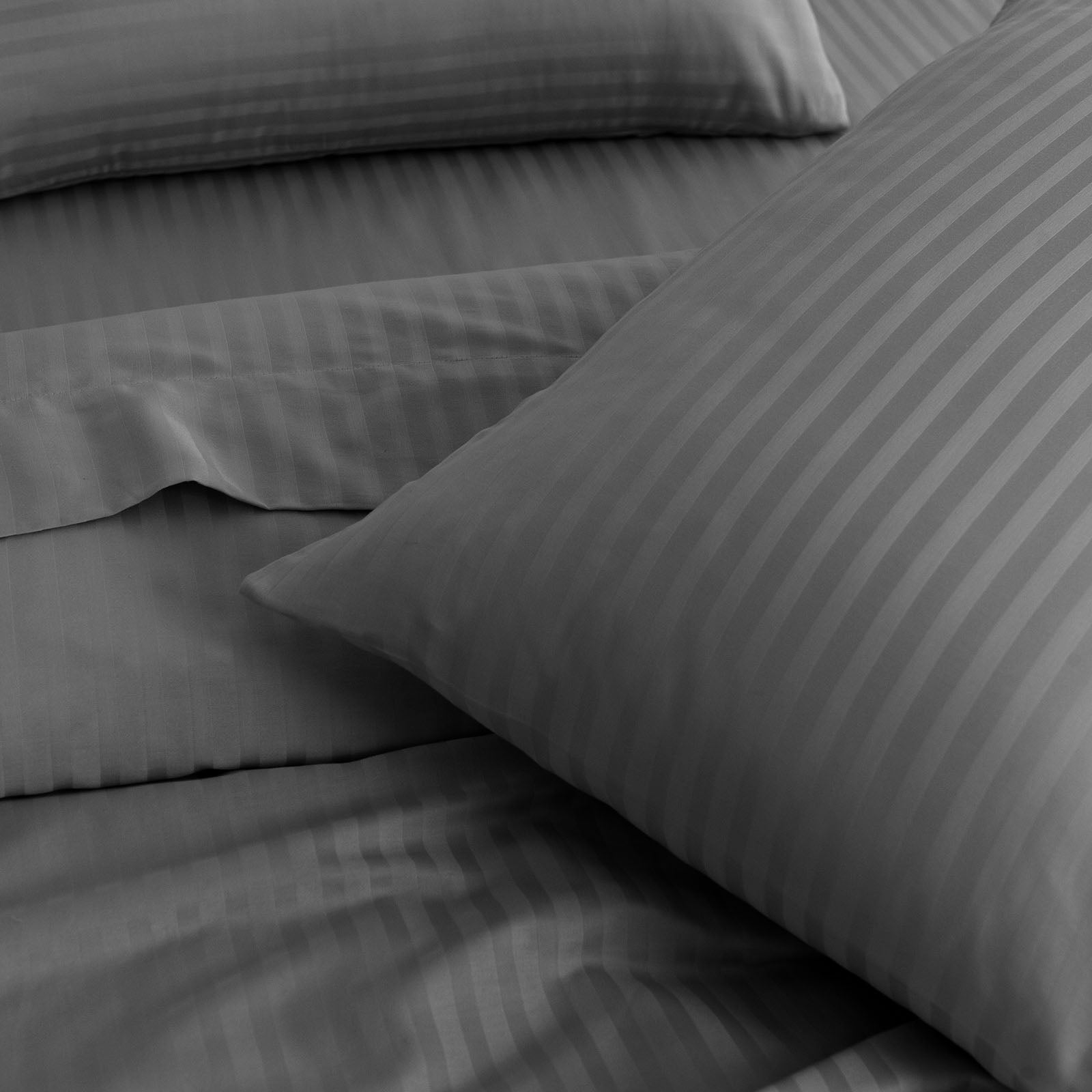 KENSINGTON 1200TC COTTON SHEET SET IN STRIPE-QUEEN - CHARCOAL-1951134850815758339