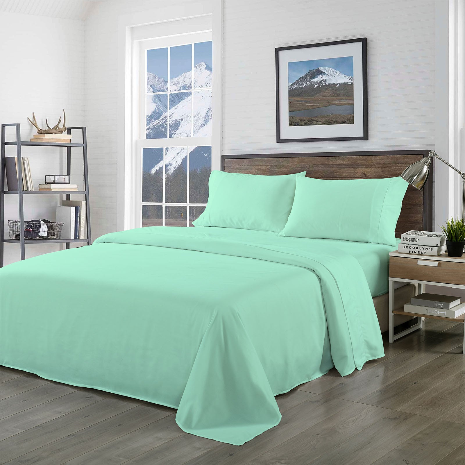 Royal Comfort Bamboo Blended Sheet Set Green Mist - Queen-1951134852120186880