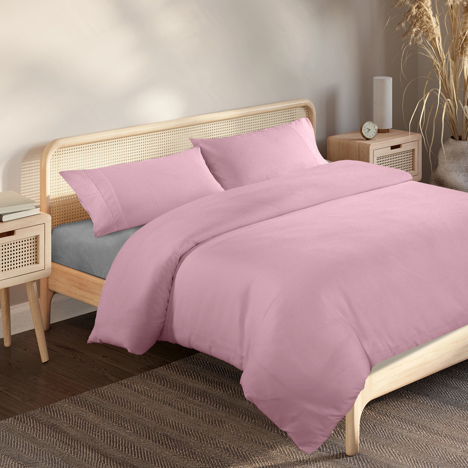 Royal Comfort Blended Bamboo Quilt Cover Sets -Blush-Queen-1951134819853406208