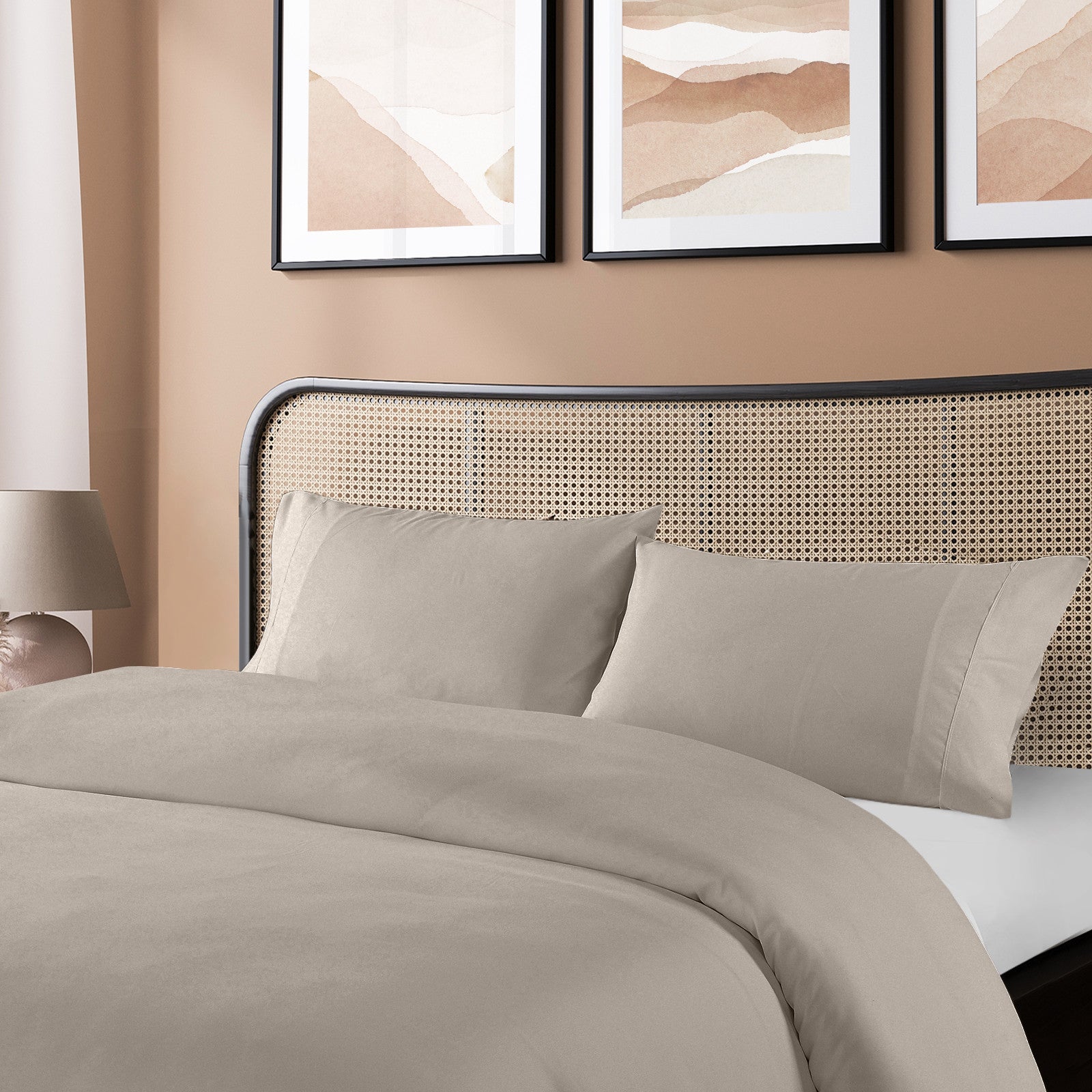 Royal Comfort Blended Bamboo Quilt Cover Sets -Warm Grey-King-1951134820591603713