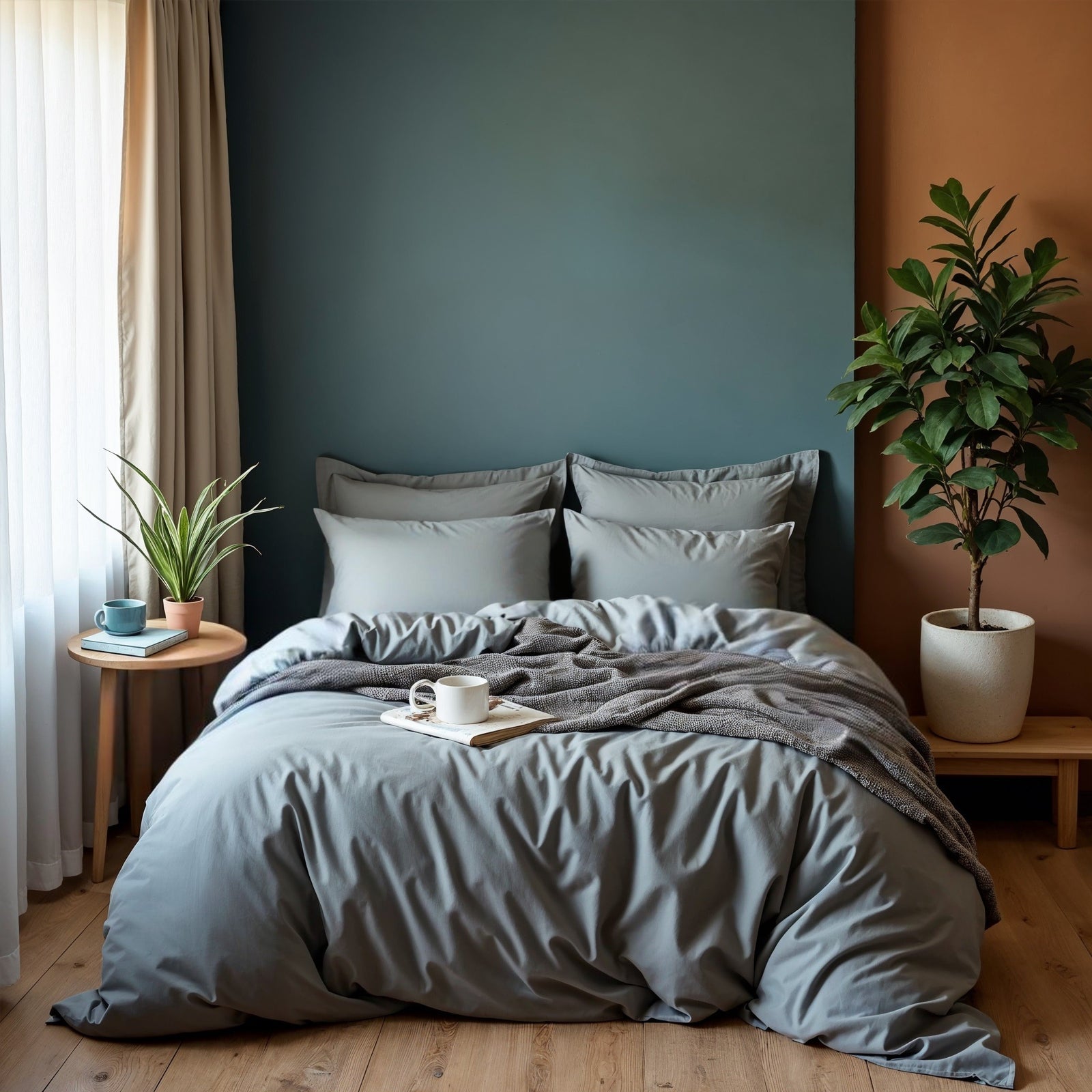 Royal Comfort 1000TC Cotton Blend Quilt Cover Sets Queen - Charcoal-1951134821333995520