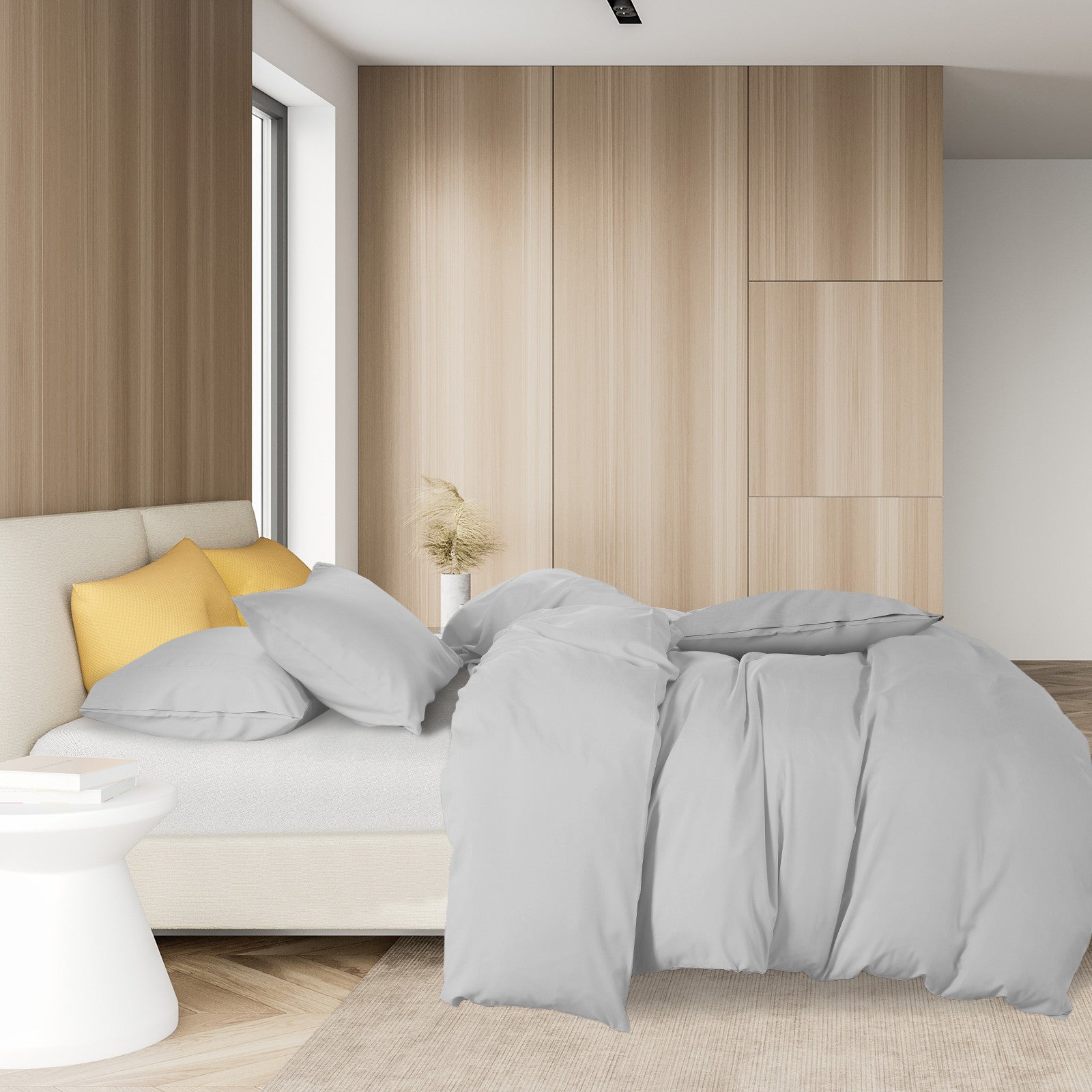 Royal Comfort 1000TC Cotton Blend Quilt Cover Sets King - Silver-1951134822273519618