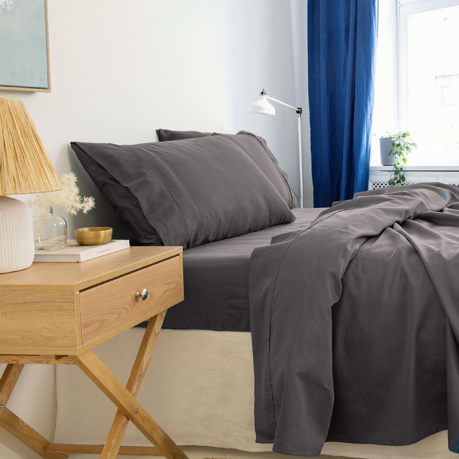 Royal Comfort - Balmain 1000TC Bamboo cotton Sheet Sets (King) - Pewter-1951134853755965442