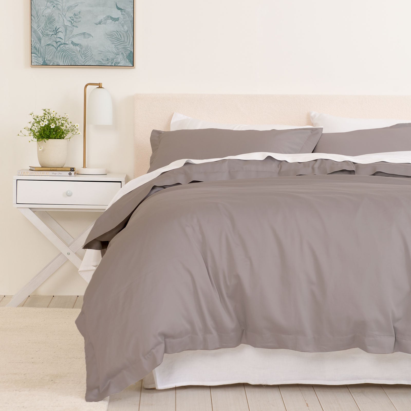 Royal Comfort - Balmain 1000TC Bamboo cotton Quilt Cover Sets (King) - Dove-1951134824400031744