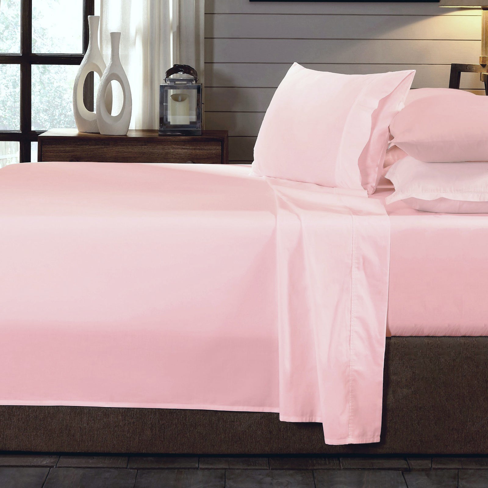 Royal Comfort - 250TC 100% Organic Cotton 4 Piece Sheet Set - Double - Blush-1951134855261720576