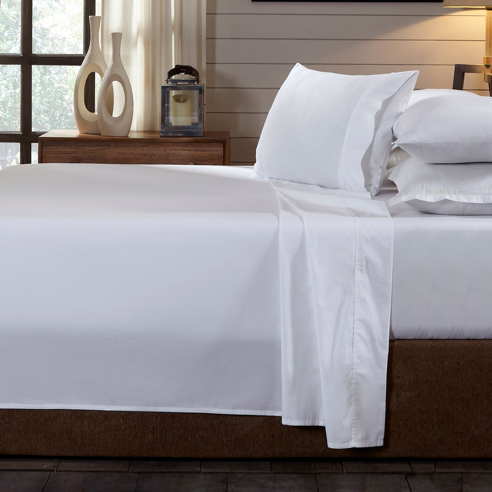 Royal Comfort - 250TC 100% Organic Cotton 4 Piece Sheet Set - Queen - White-1951134855437881344