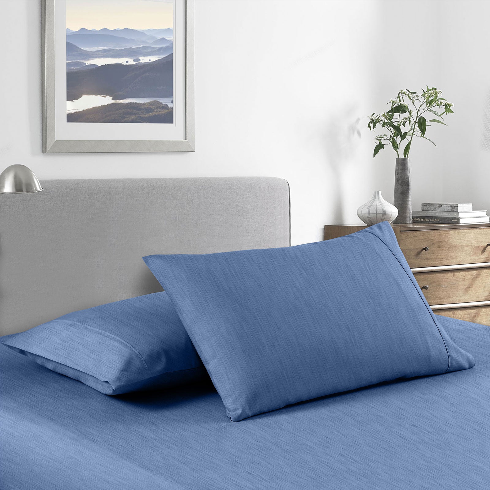 Royal Comfort Bamboo Cooling 2000TC Sheet Set - King Single-Denim-1951134865143500801