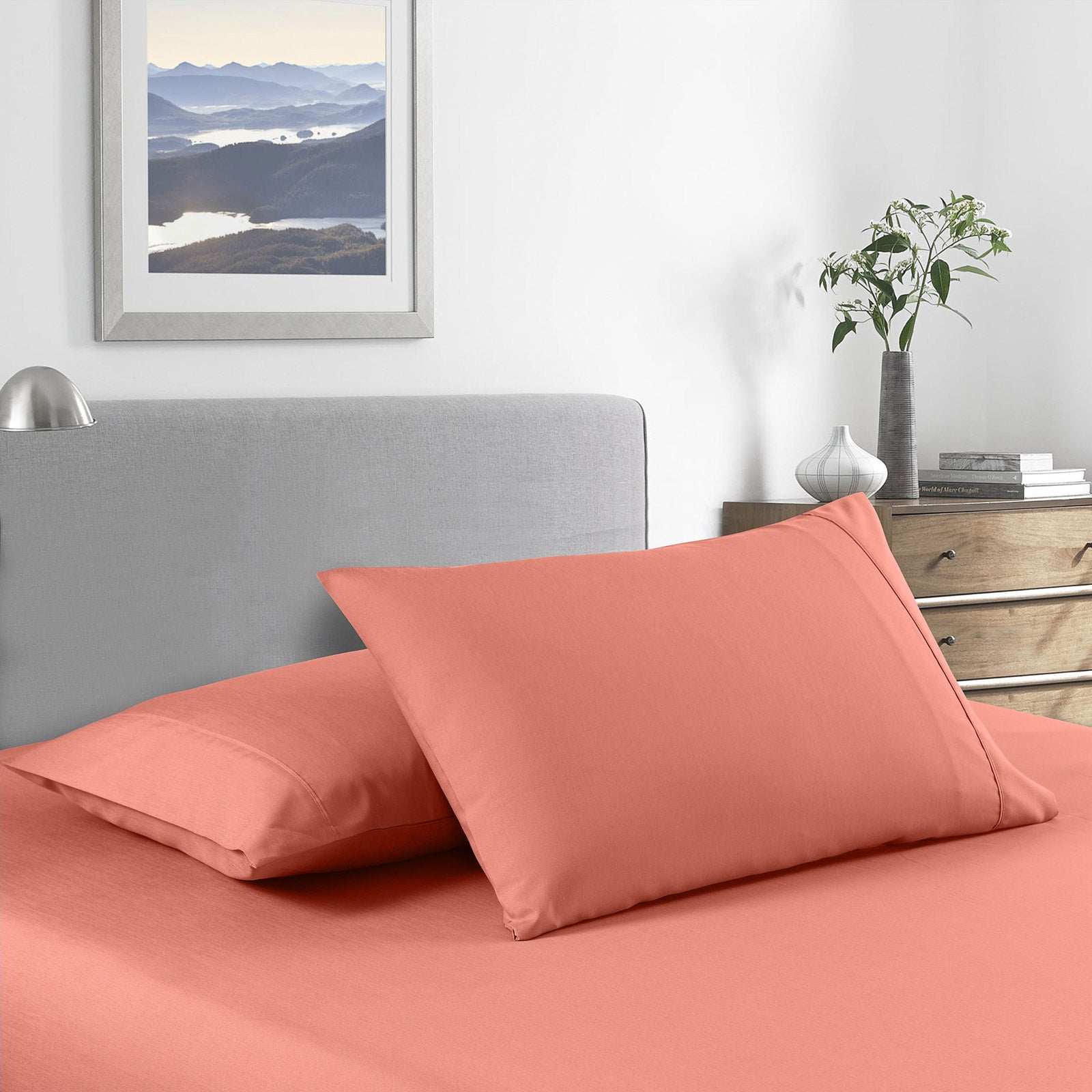 Royal Comfort Bamboo Cooling 2000TC Sheet Set - King Single-Peach-1951134866011721729