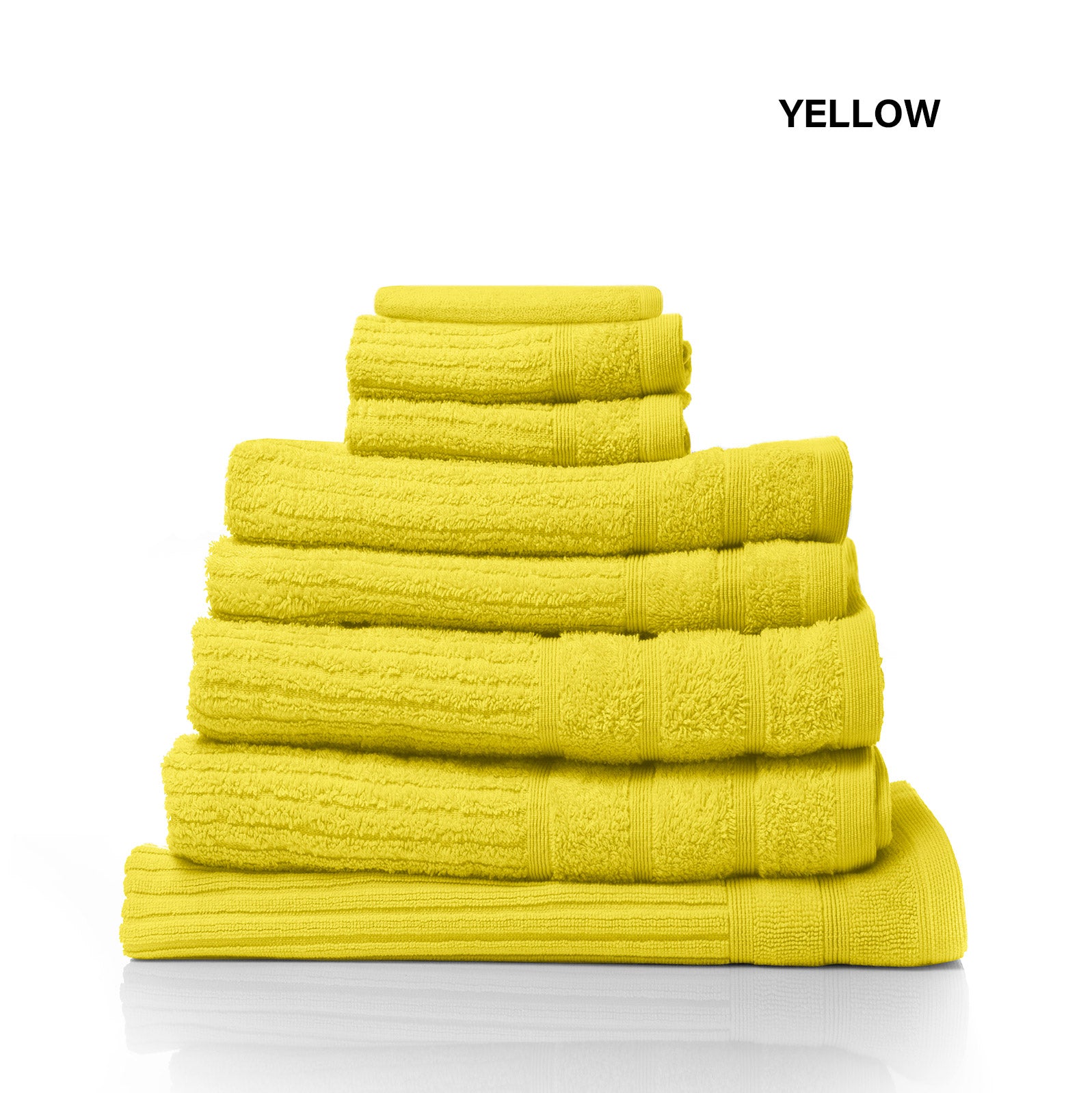 Royal Comfort Eden Egyptian Cotton 600 GSM 8 Piece Towel Pack Yellow-1951134891970269188
