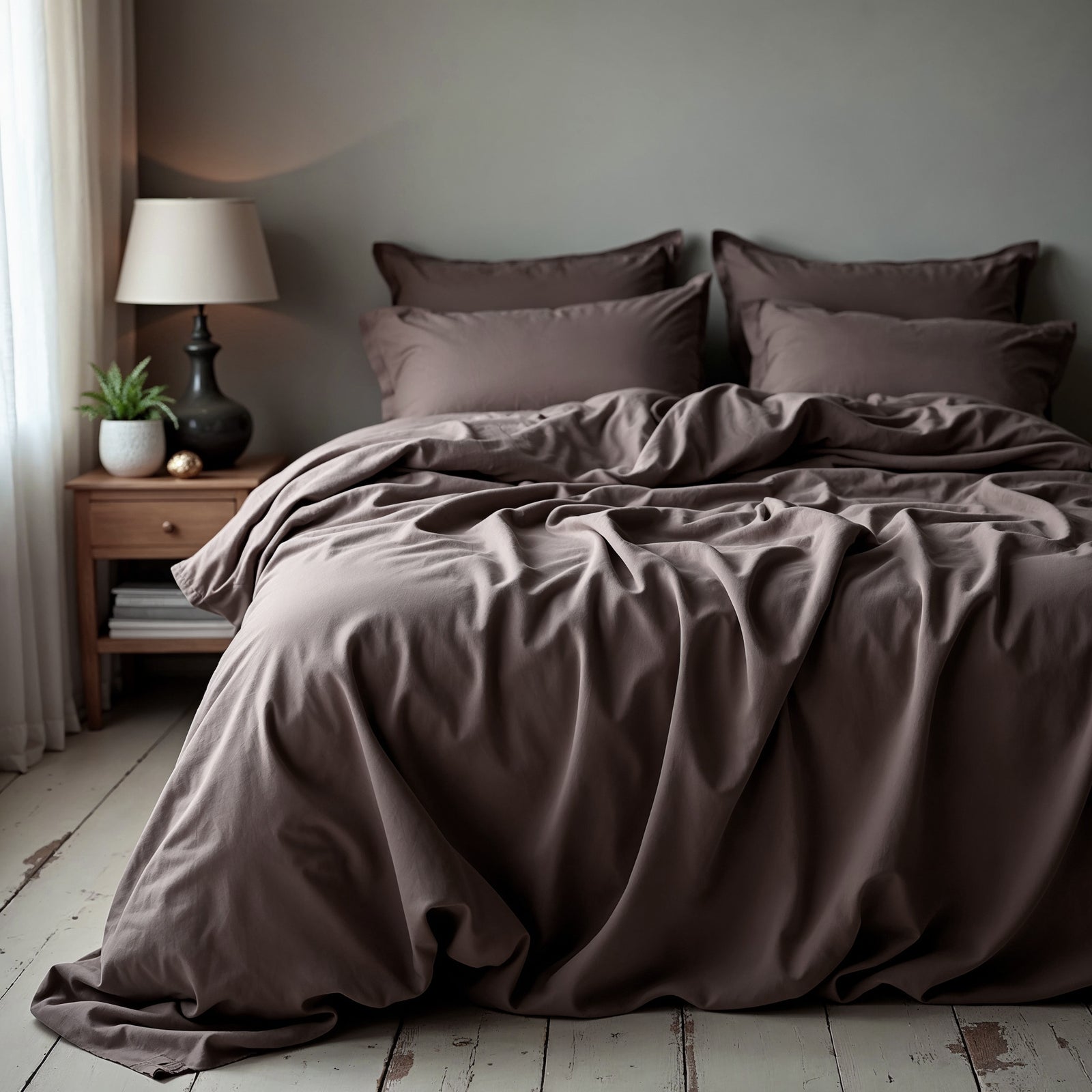 Royal Comfort 1500TC Cotton Rich Fitted 4 PC Sheet sets King Dusk Grey-1951134868444418048