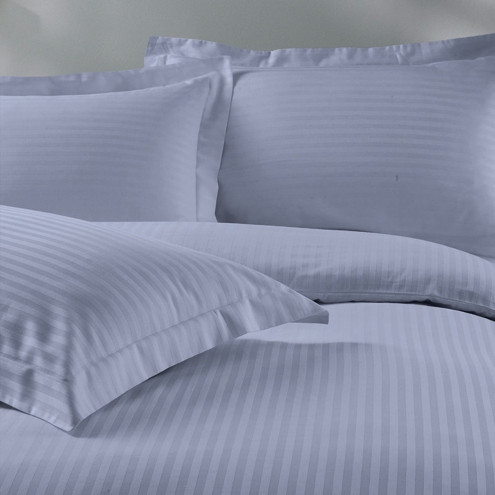 Royal Comfort 1200 Thread count Damask Stripe Cotton Blend Quilt Cover Sets Queen Blue Frog-1951134826652372993