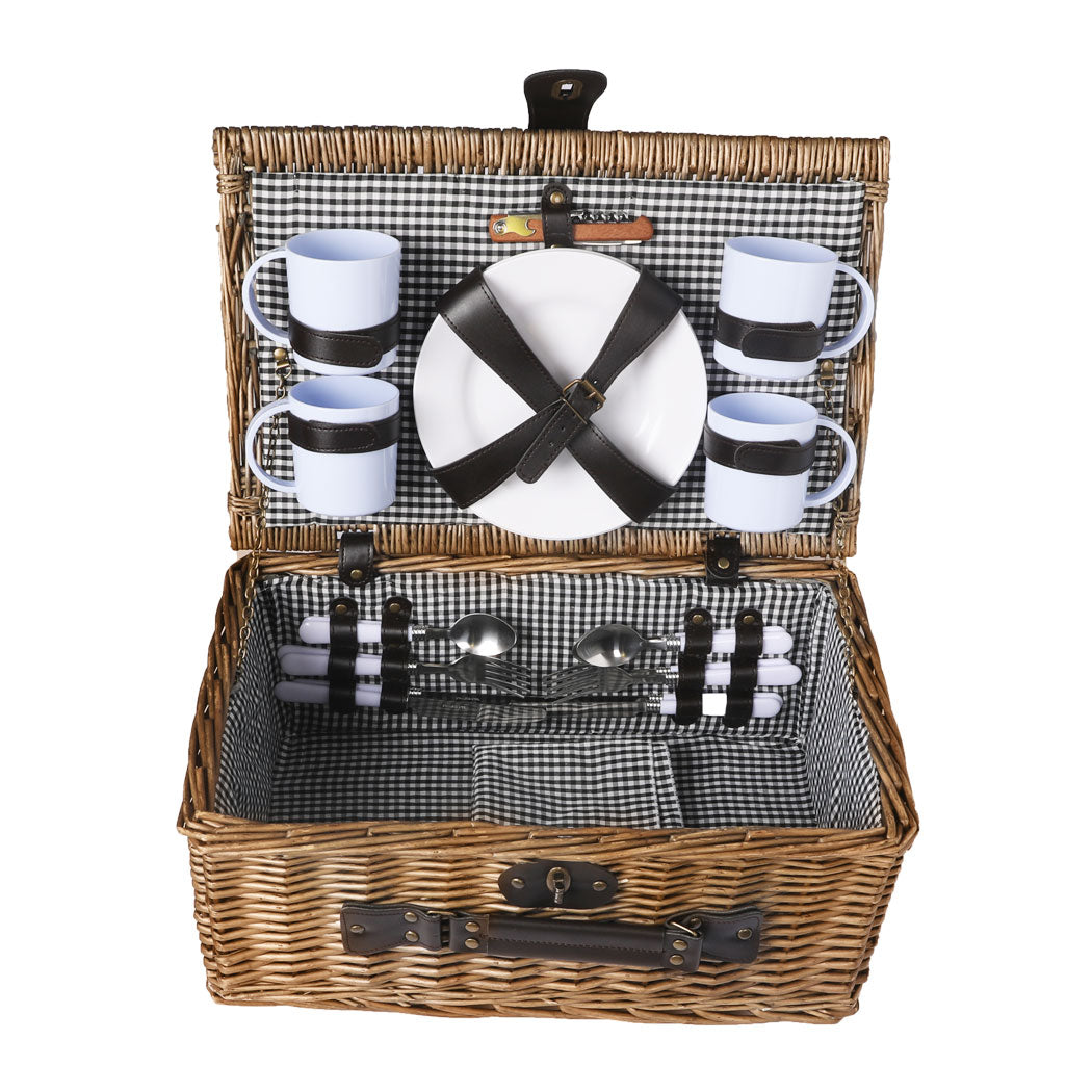 4 Person Picnic Basket Baskets Set Outdoor-1954802902056964097