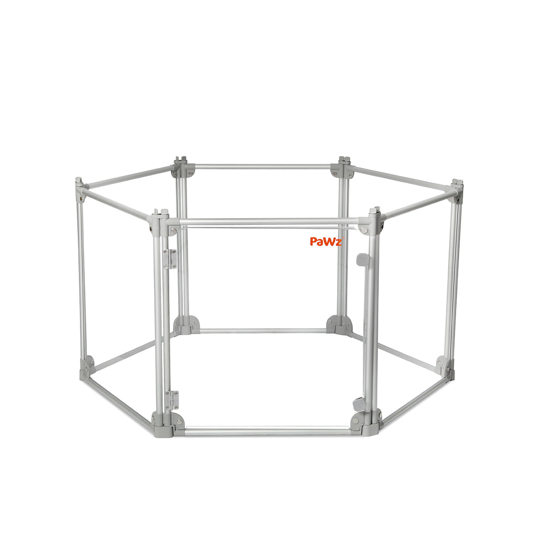 Pawz Pet Playpen Transparent Acrylic Clear Folding Dog Fence Kennel 6 Panel-1954802349851676673