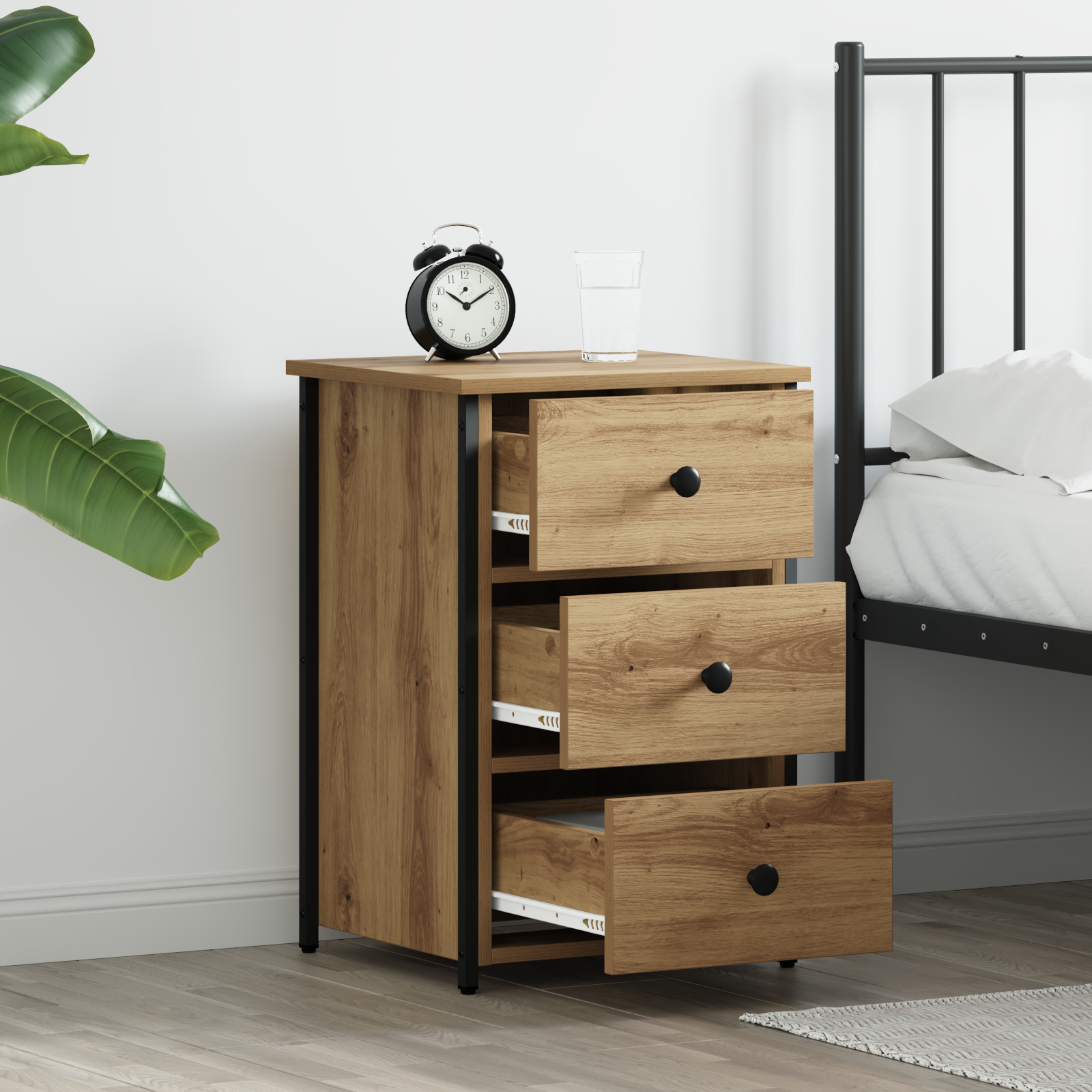 Bedside Cabinet with Drawer 2 pcs Brown 40 x 36 x 60 cm