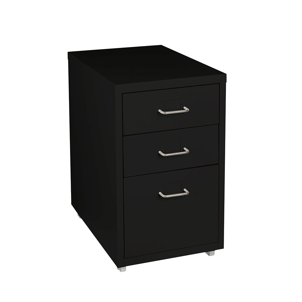 Levede 3 Drawer Office Drawers Cabinet Black-1954802724382052353