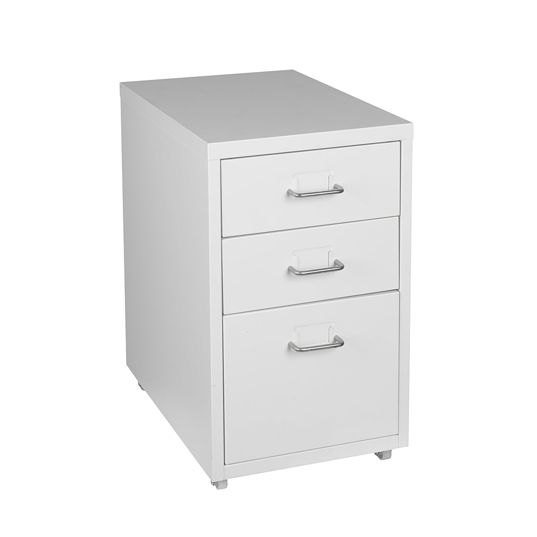 Levede 3 Drawer Office Drawers Cabinet White-1954802724554018817