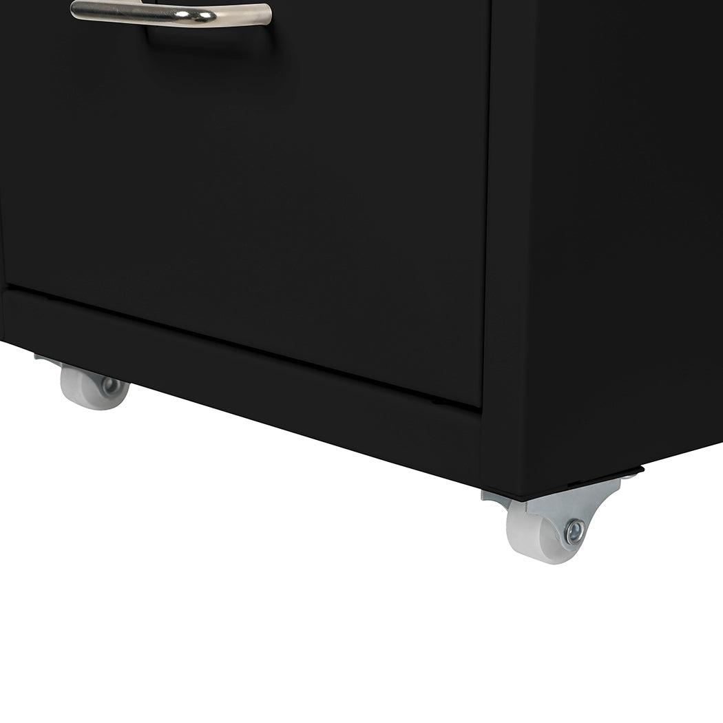 Levede 3 Drawer Office Drawers Cabinet Black-1954802724382052356
