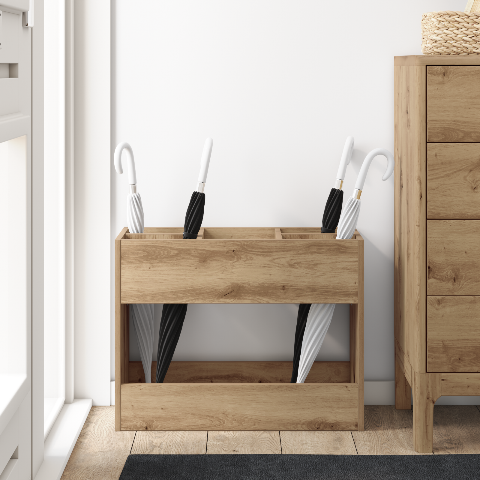 Umbrella Stand Artisan Oak 65 x 24 x 50 cm Engineered Wood
