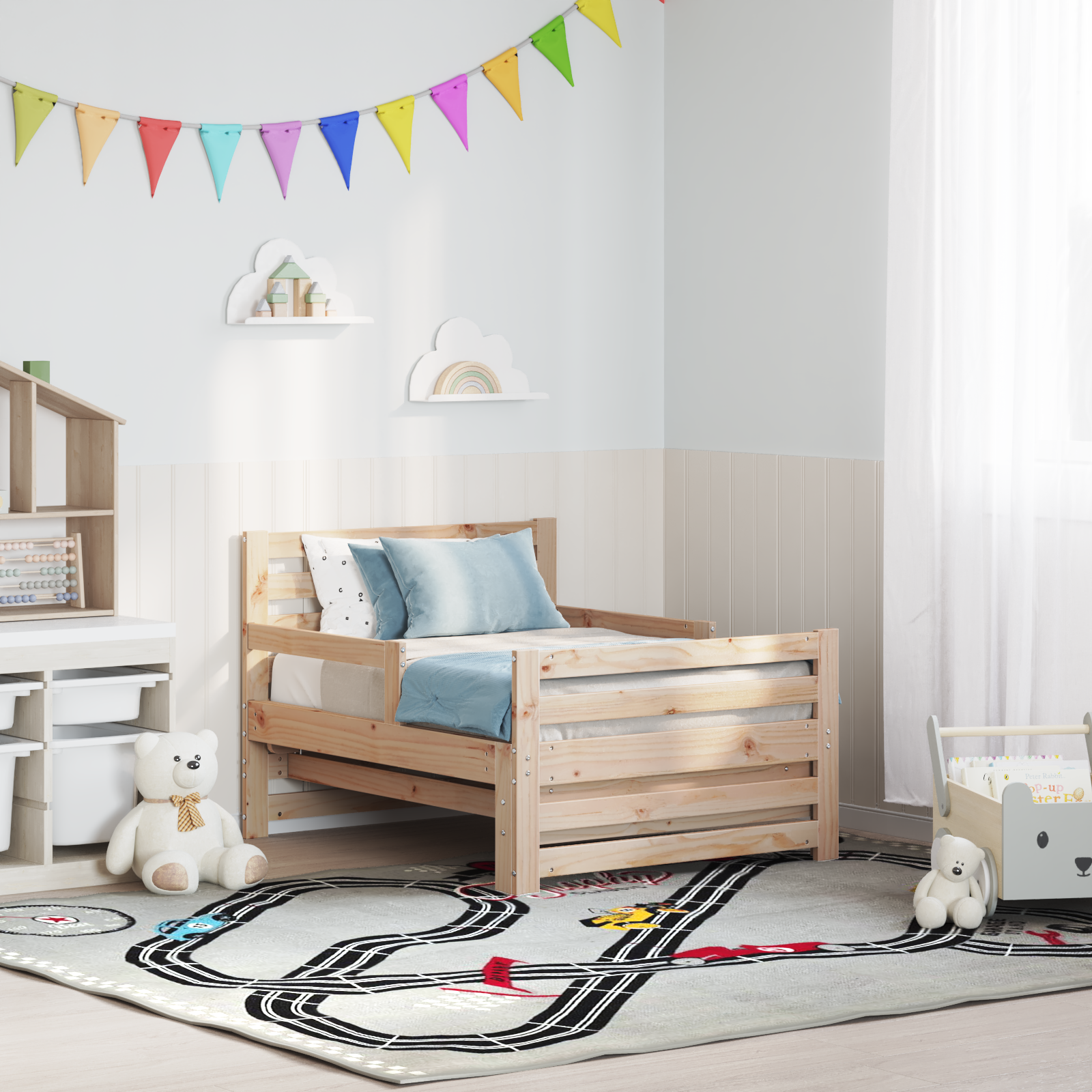 Bed Frame with Headboard Brown 80 x 200 cm Engineered Wood