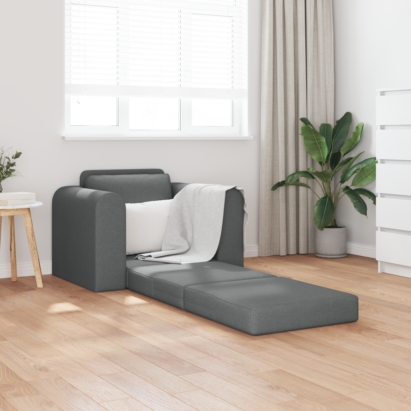 Sofa Bed Dark Grey 98 x 71 x 83 cm Fabric