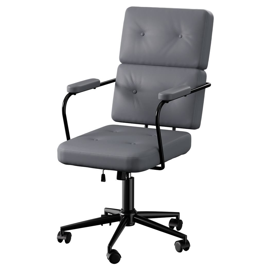 LEVEDE Ergonomic Office Chair Computer PU Grey-1954802475525607432
